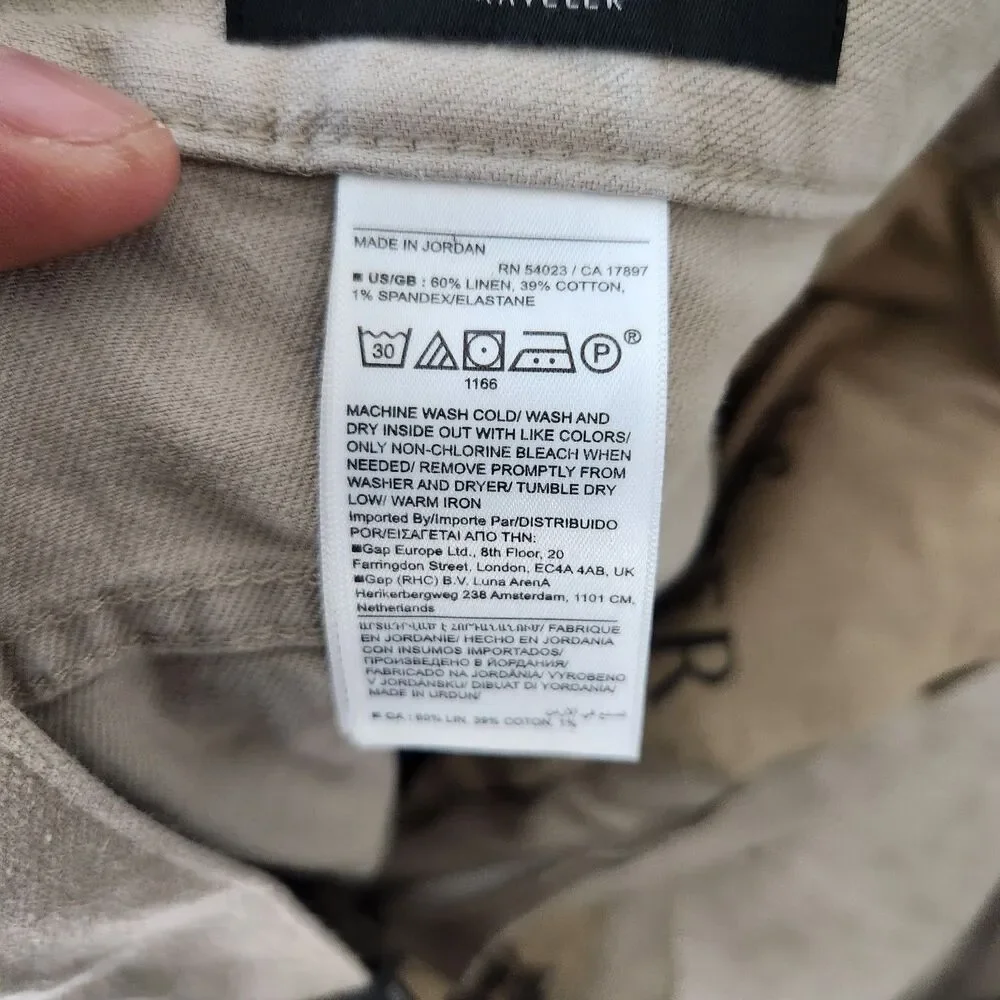 Banana Republic Men's 31X32 Linen Blend Slim Khaki Traveler Pants NWT $130